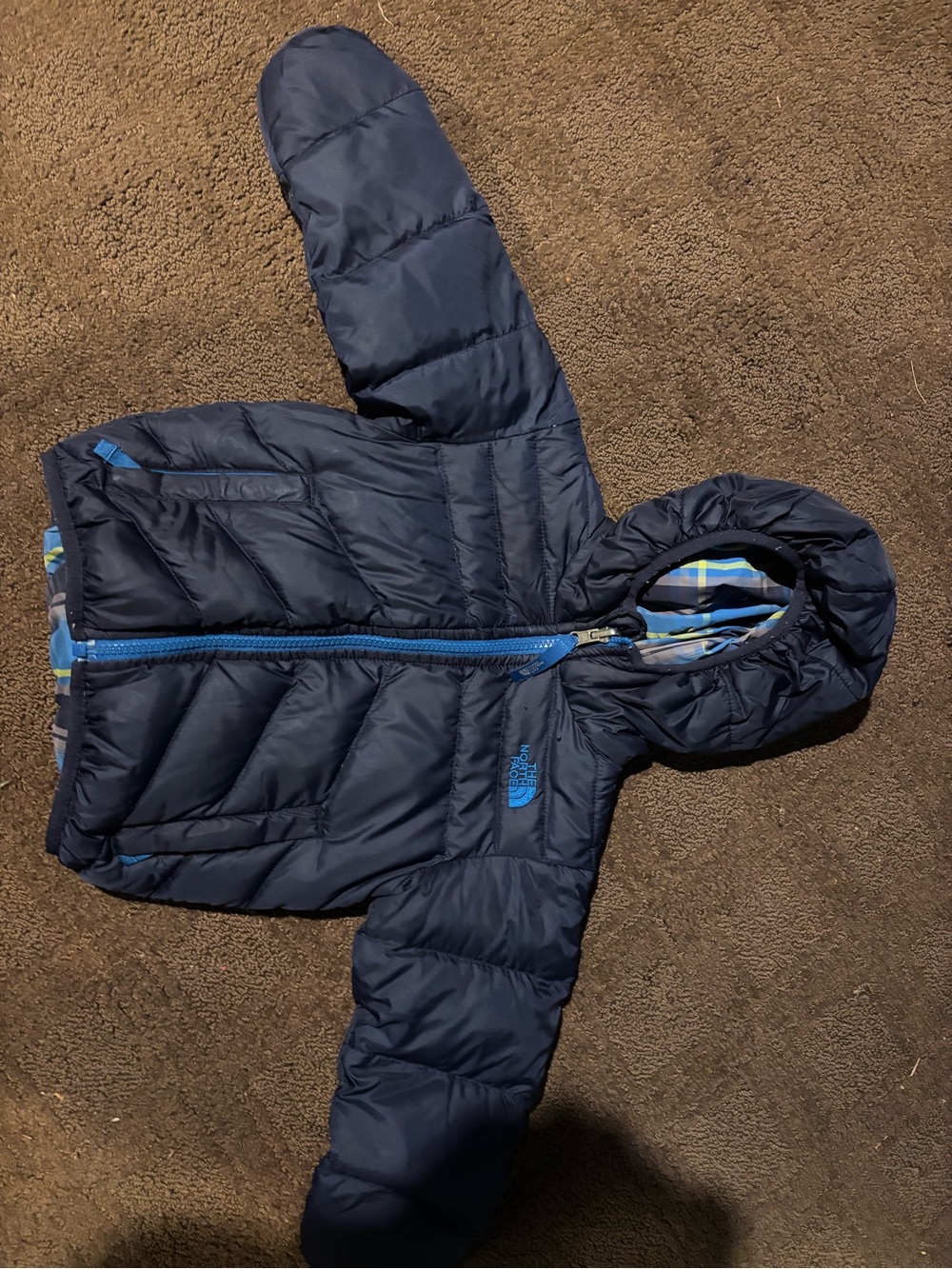 The North Face Kids Navy Hooded Puffer Jacket